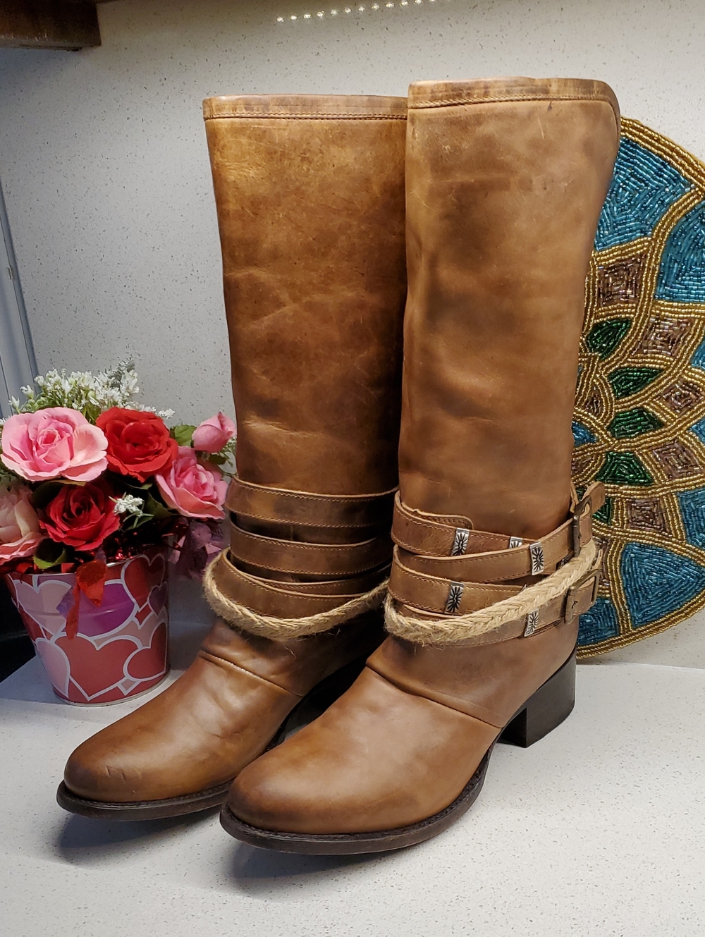 FREEBIRD Tall Distressed Leather Boots (sz 9)
